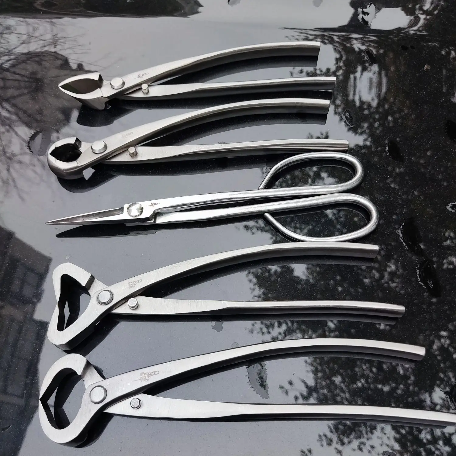 Yuanxin Genuine Ball Joint Scissors Stainless Steel Bonsai Tools Imported Large Oblique Mouth Scissors High Hardness Ball Scisso