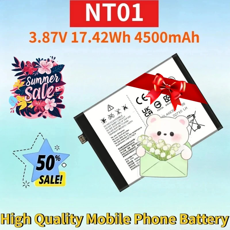 NT01 3.87V 17.42Wh 4500mAh Lithium-ion Rechargeable Battery for Nothing Phone 1 High Quality Mobile Phone Replacement Battery