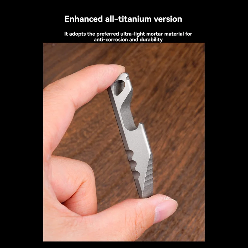 

B08B-Подвеска Портативный небольшой лом из титанового сплава Многофункциональная открывалка для бутылок можно разрезать баночку на открытом воздухе