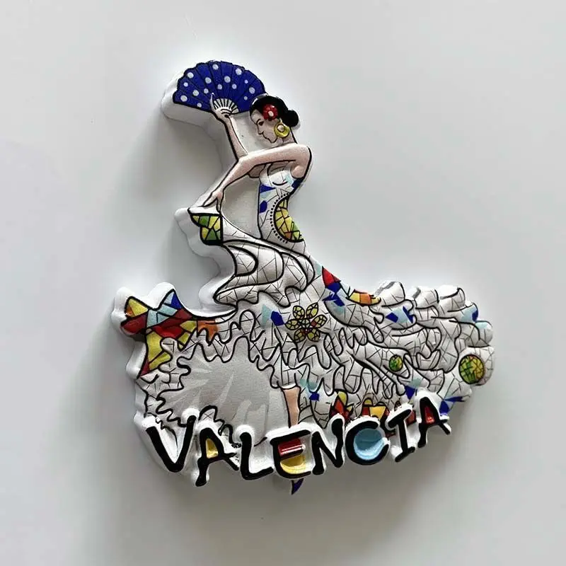 

Valencia Flamenco Dancer Travel Souvenir Fridge Magnet Spain Creative Personalized Gift