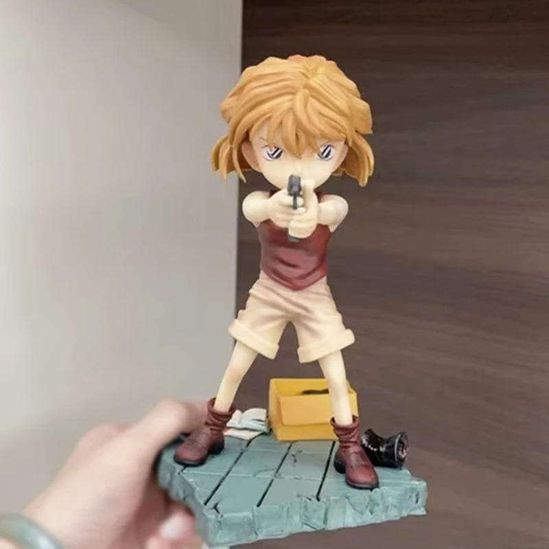 18cm Anime Sherry Detectives Conan Figure with Gun Haibara Ai Action Figures Decoration Model PVC Collection Birthday Gift Toys