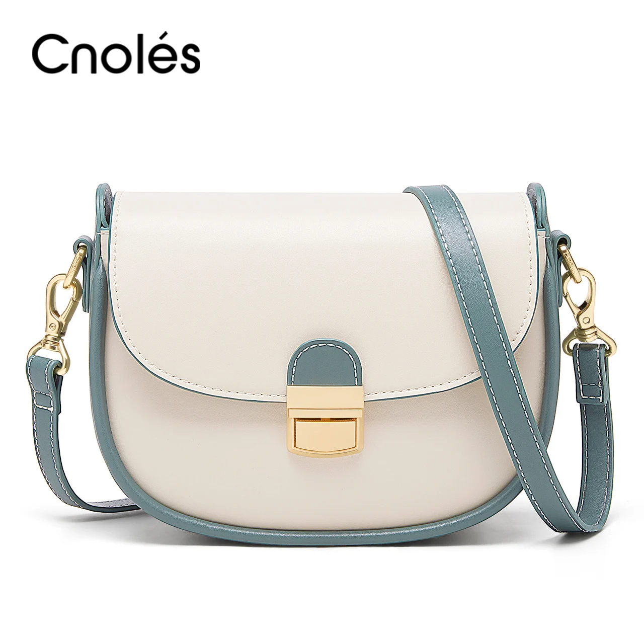 Cnoles Women Vintage Saddle Shoulder Bag with Purse Set 2pcs Crossbody Bag Coin Purse Brand Fashion Female Handbags