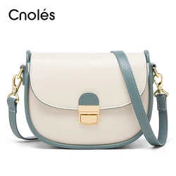 Cnoles Women Vintage Saddle Shoulder Bag with Purse Set 2pcs Crossbody Bag Coin Purse Brand Fashion Female Handbags