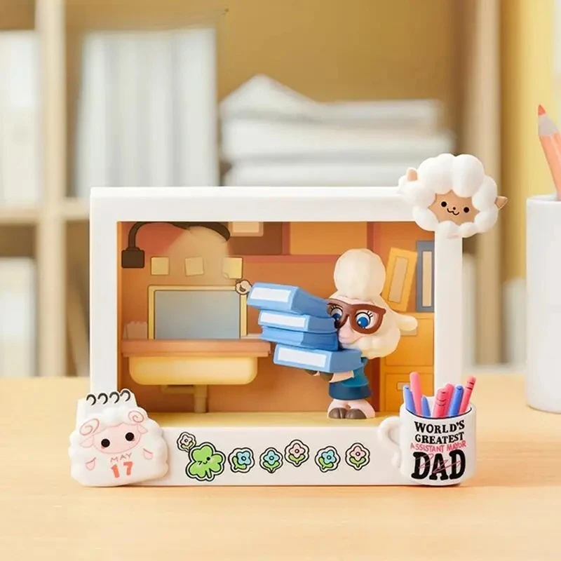 Disney zootopia momentos memoráveis caixa cega, 6 figuras de coleção de cenas, modelo de personagem conjunto de presente coleção de decoração de mesa de escritório