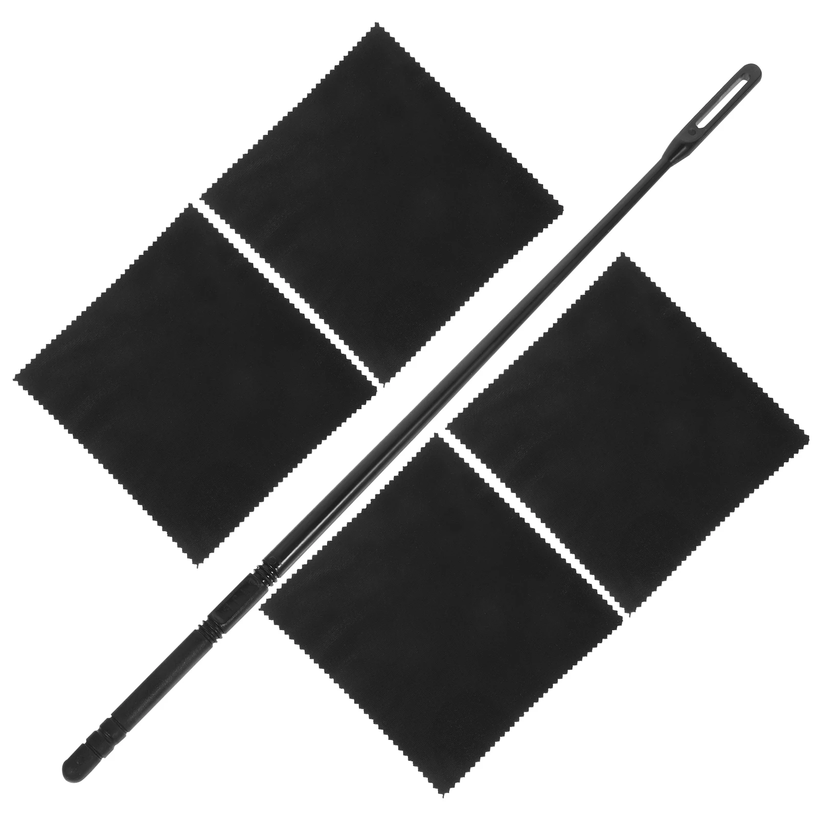 

Flute Cleaning Rod Cloth for Cleansing Instrument Tools Kit Black Stick Accessories