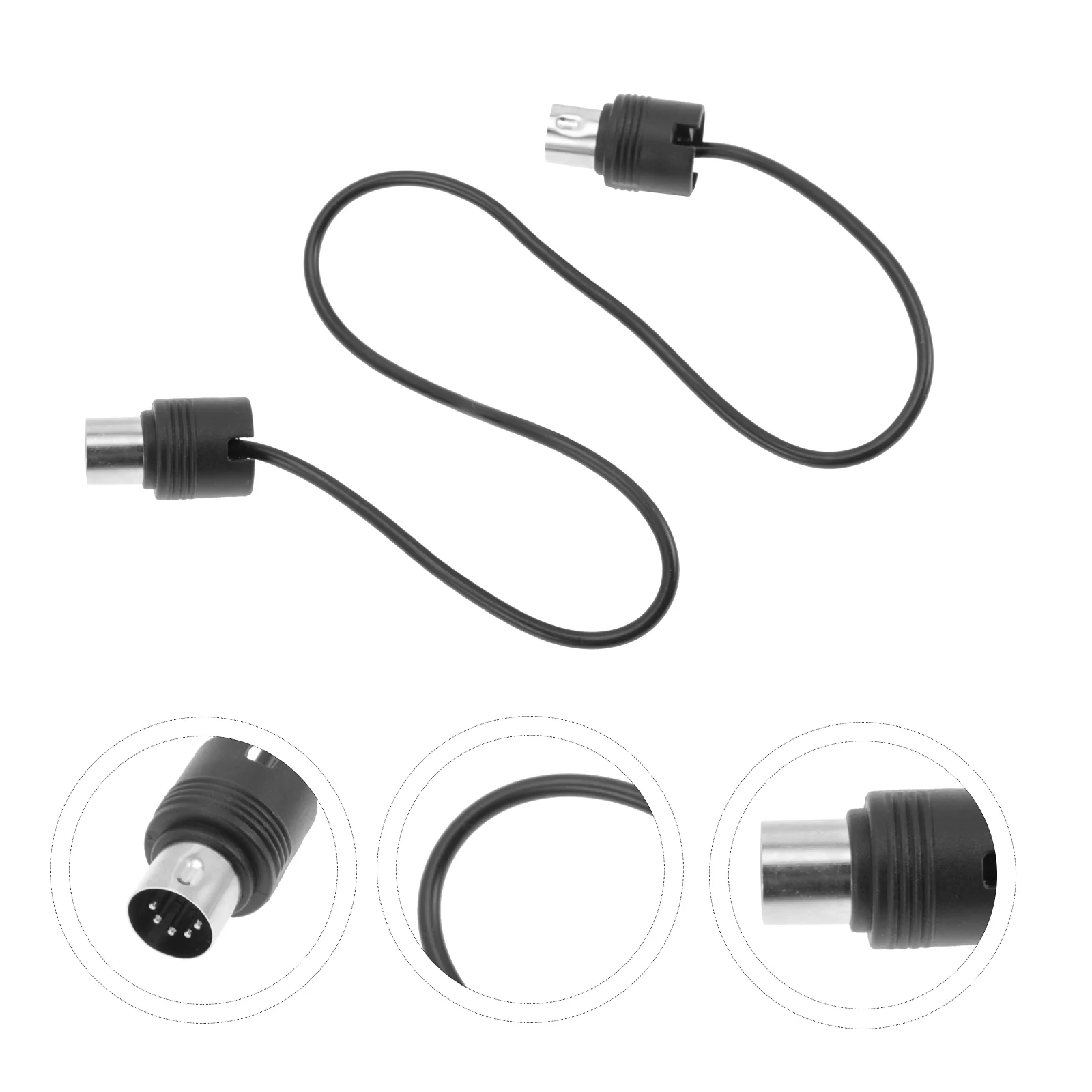 Wired Headphones Midi Cable 5-pin Accessory Instrument Extension Electric Drum Black Professional