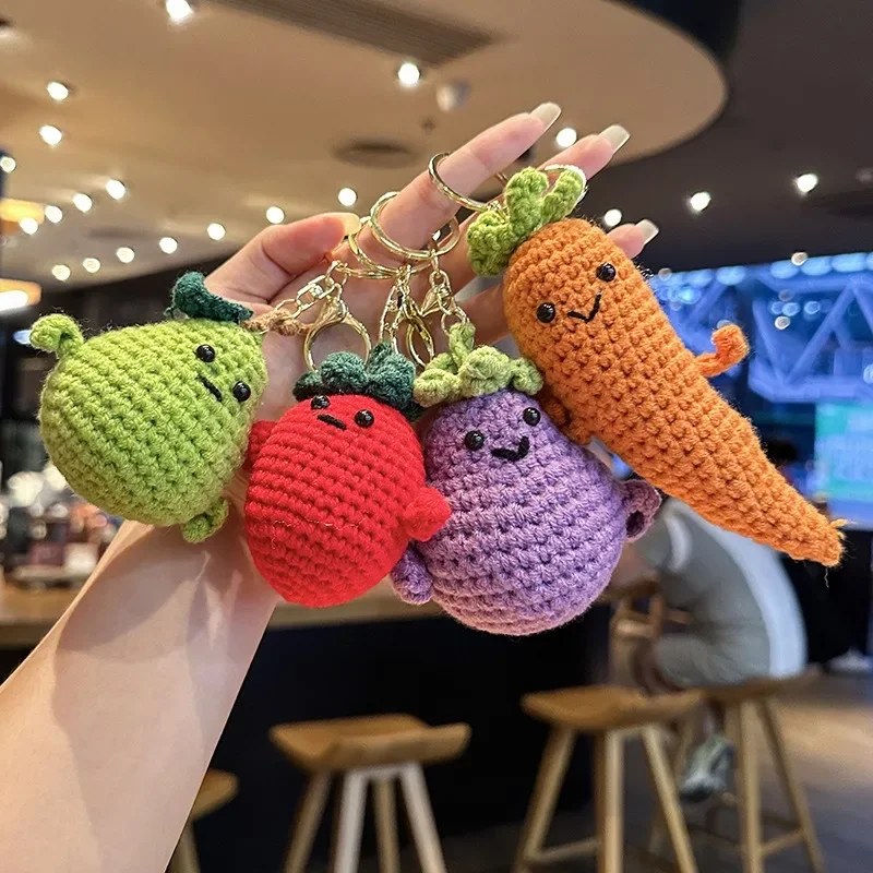 

Handmade Knitted Fruit Keychain Cute Animal Knitted Accessories Bag Charms Home Charms