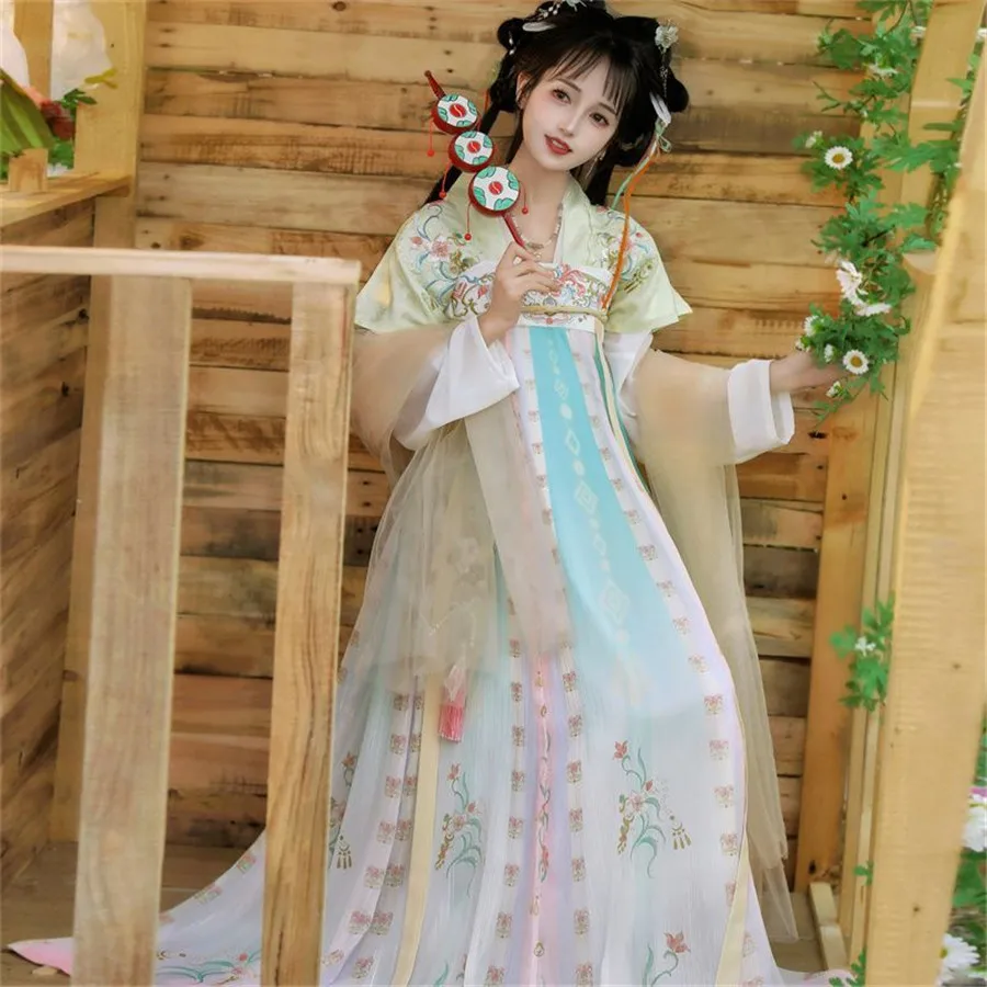 Chinese Traditional Hanfu Costume Woman Ancient Han Dynasty Dress Oriental Princess Dress Lady Elegance Tang Dynasty Dance Wear