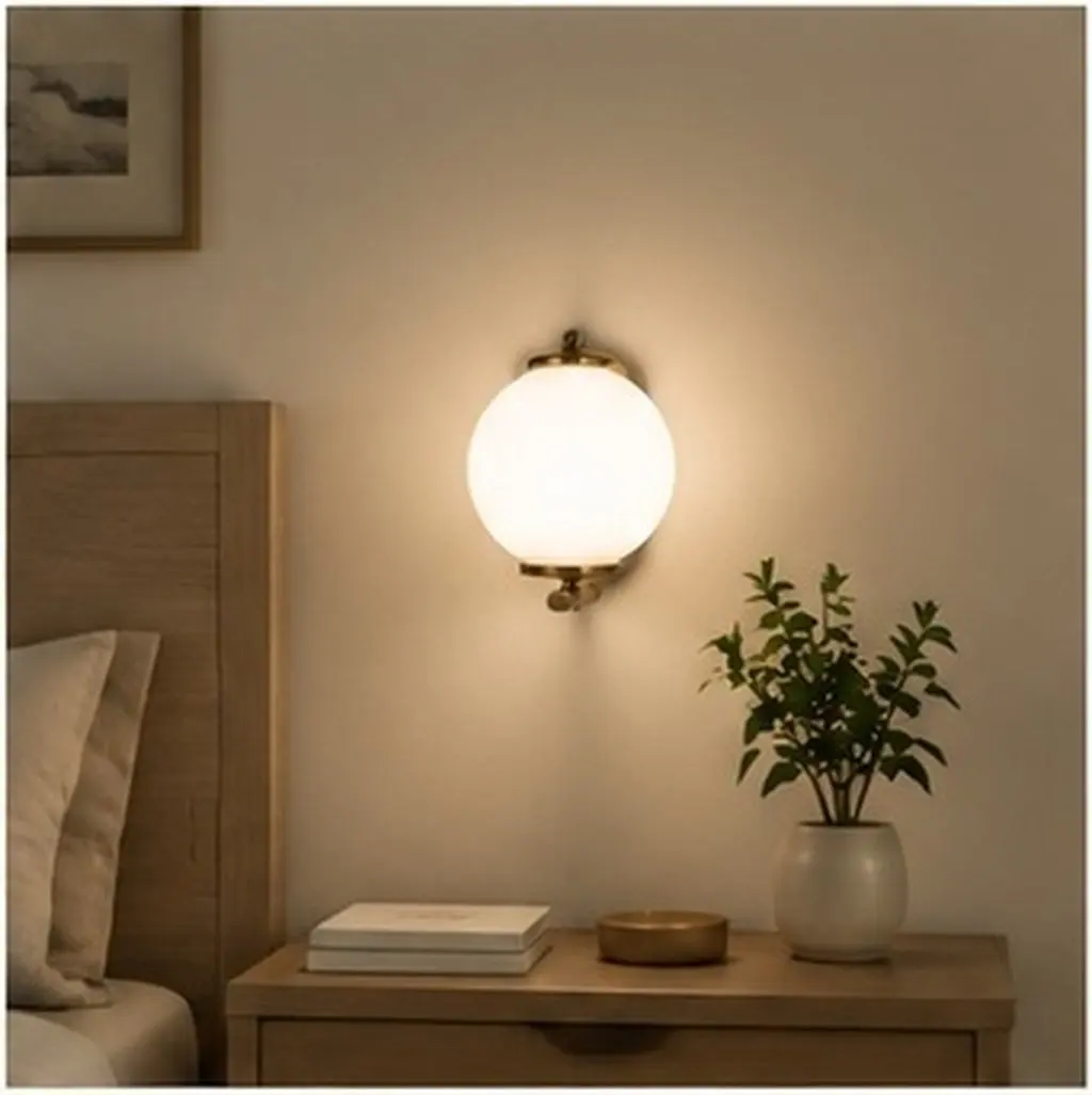 2Pcs Round Ball Shaped Acrylic Waterproof Wall Lamp Shade for Outdoor Indoor Bedroom Living Room Decorative Diffuse Lighting