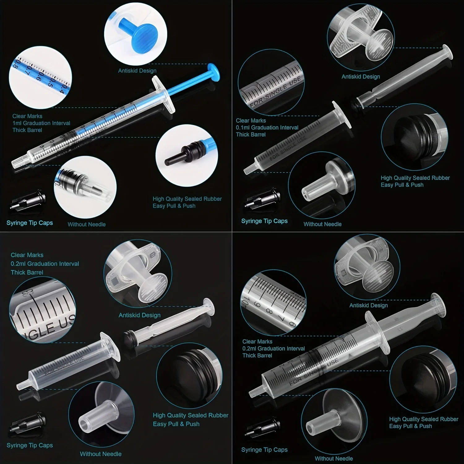 20 قطعة 1 مل/3 مل/5 مل/10 مل حقنة مع غطاء للغراء، توزيع السوائل والقياس، تغذية أغذية الحيوانات الأليفة، خراطيش إعادة التعبئة، إلخ