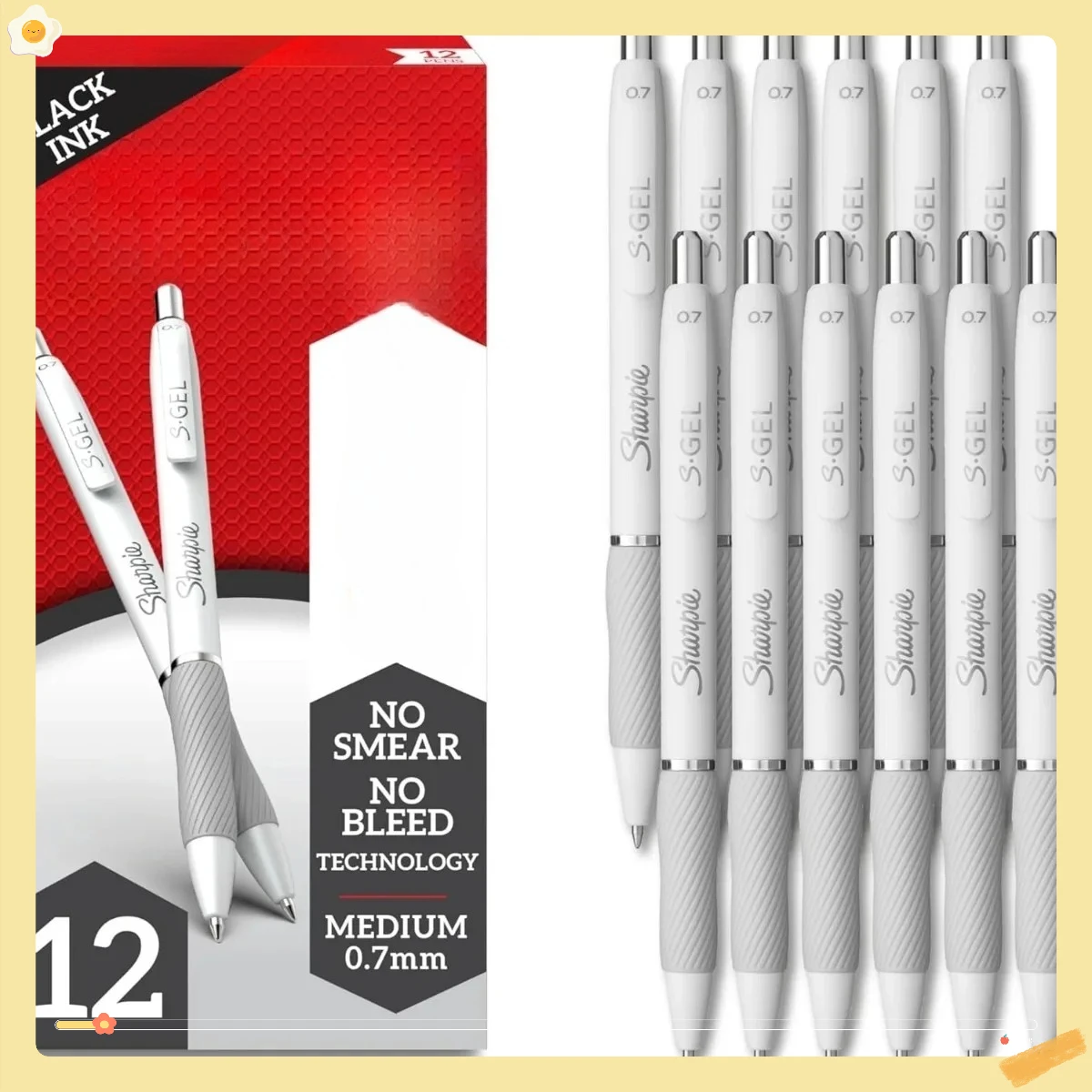 

Набор гелевых ручек среднего размера 0,7 мм — 12 черных чернильных ручек для плавного письма, ведения журналов и заметок
