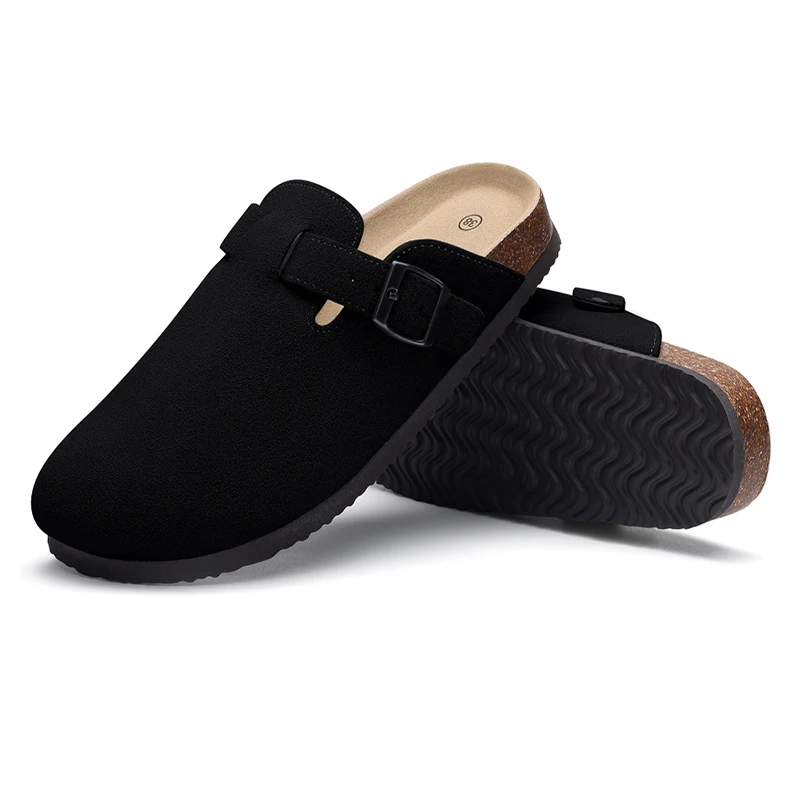 Eyriphy tamancos sapatos dos homens mules unisex sandálias de cortiça mules tamancos de couro mulas camurça tamancos clássico cortiça tamancos masculino sandália