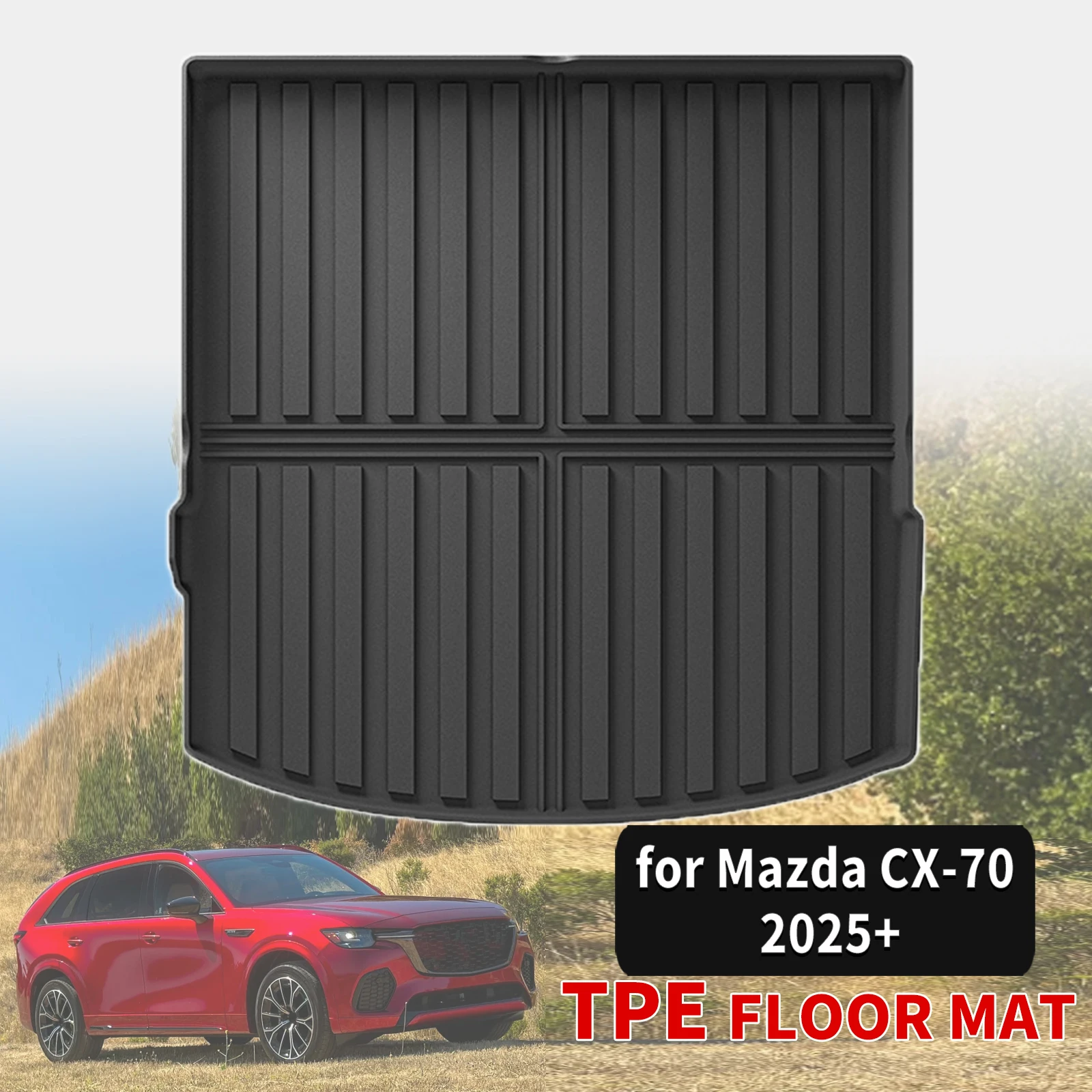 

for Mazda CX-70 CX70 CX 70 2025 2026 2027 LHD PHEV Odorless Non-Toxic Custom Fit Luxury Eco TPE Car Trunk Mats (Not For RHD)