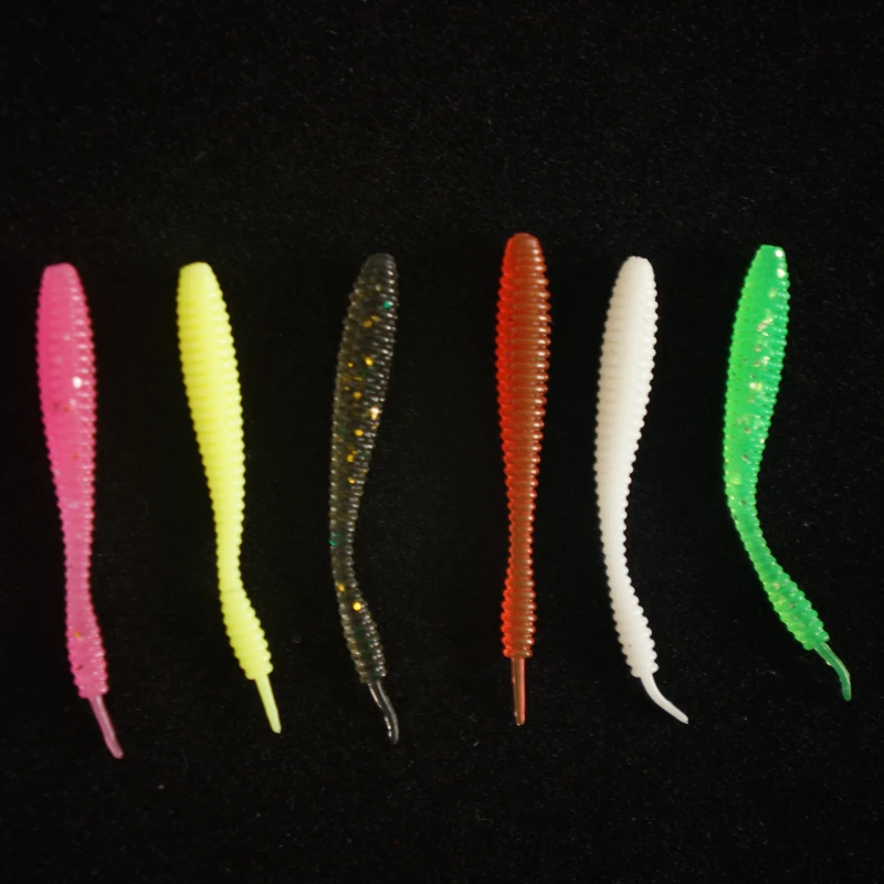 

10PCS 0.15g Slow Sinking Trout Worm Soft Baits 40mm Artificial Fishing Lures Sea Worms Earthworm Fishing Soft Lures Wobbler