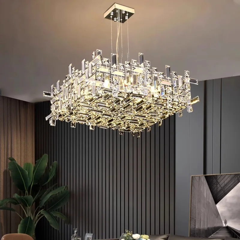 Italian style light luxury high-end atmospheric crystal chandelier designer villa luxury living room high-end feeling bedroom