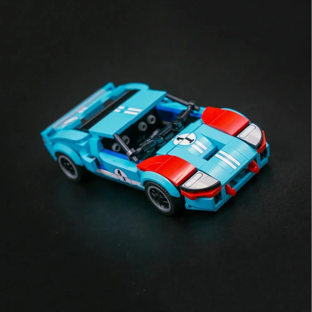 Creative Garage MOC Speed Champions 330 P3 Racing GT40 Sports Car Building Blocks Assembly Toy Brick Children\'s Birthday Gifts