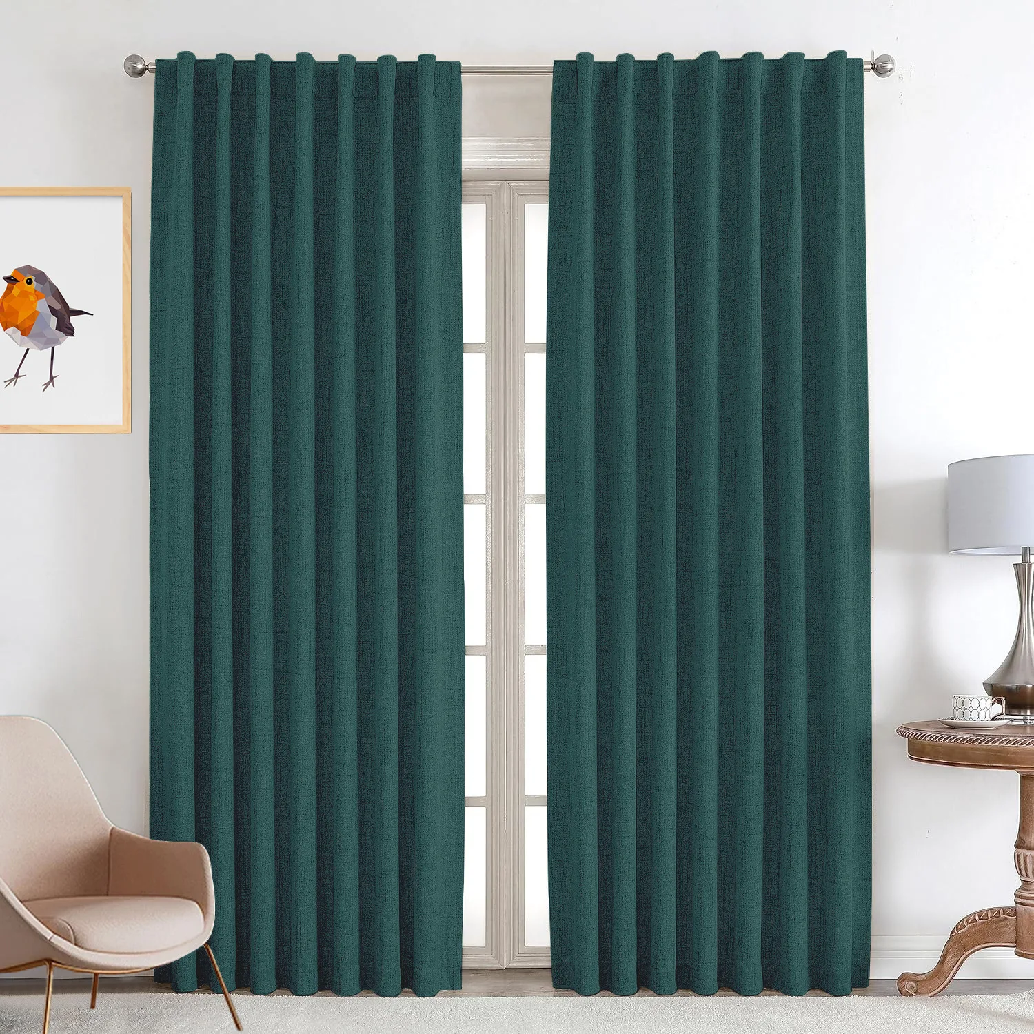 Customized curtains in various colors 100% full blackout coating linen curtains finished products