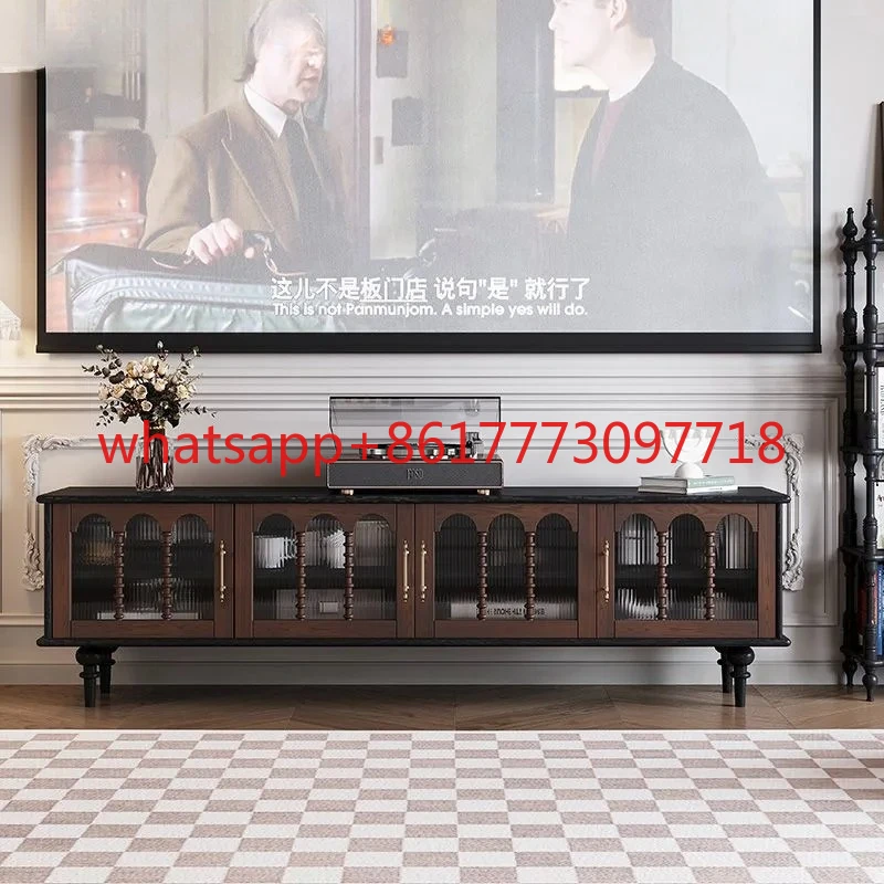 

Telescopic TV cabinet living room small apartment modern simple Changhong glass side cabinet TV cabinet combination