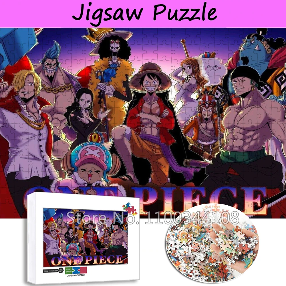 Popular Anime One Piece Jigsaw Puzzle 300/500/1000 Pieces Wooden Puzzles Children's Handmade Toys Home Decoration Collectibles