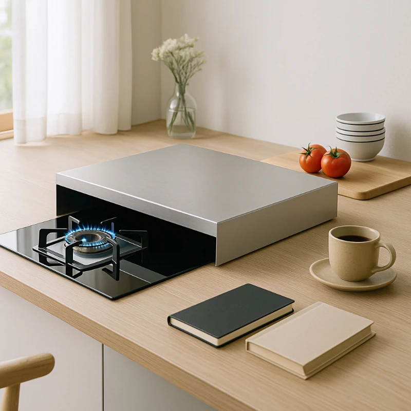 

304 Stainless Steel Range Cover - Gas Stove Storage Rack, Durable Countertop Organizer with Heatproof Design for Kitchen