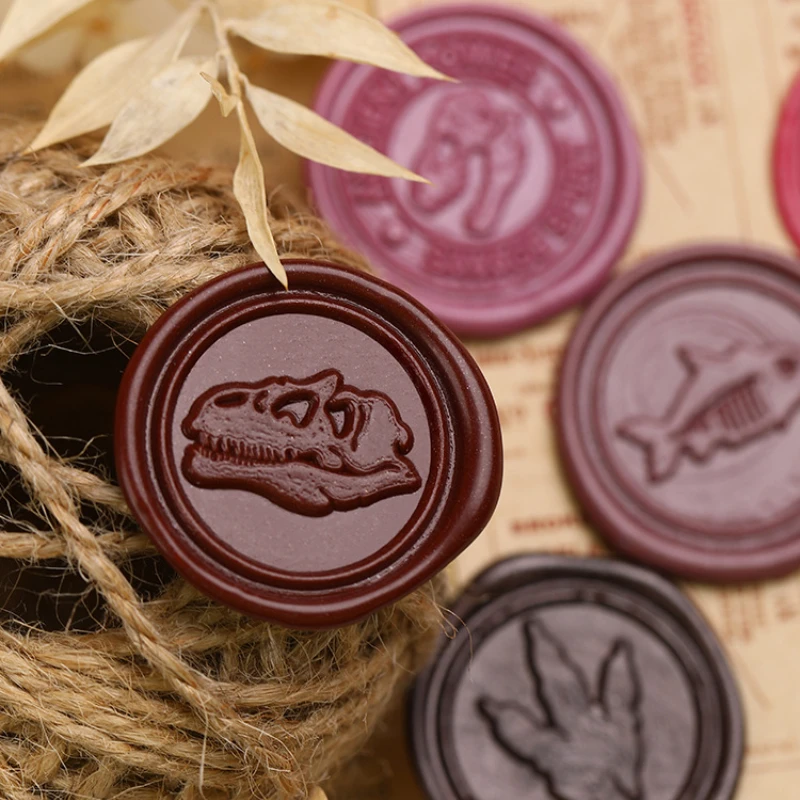 New Cretaceous Fossil Series Wax Stamp Retro Jurassic Dinosaur Seal Postcard Birthday Party Invitation Decoration DIY Craft