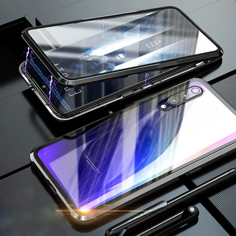 DoubleSided Magnetic Metal Case For Samsung S26 Ultra 360 Double-sided Glass Phone Cover Tempering Glass Coque Shell