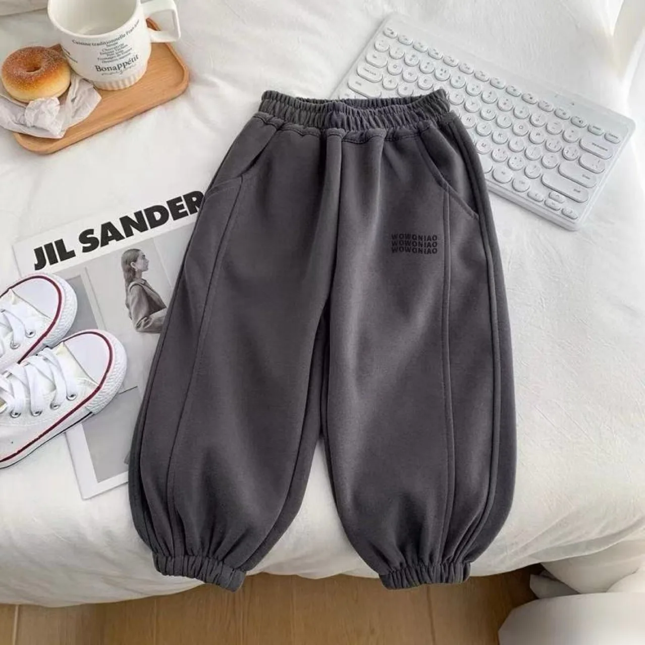 2026 Korea Kinder Mädchen Jungen Jogginghose Kinder Frühling Herbst Lange Hosen Sport Einfarbige Hosen 1-8 Jahre – Detail 7