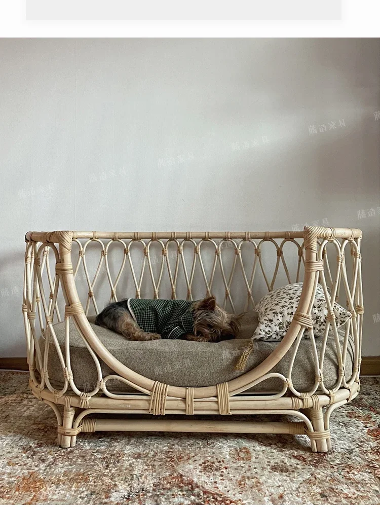 Rattan Couch echtes Rattan Haustier bett