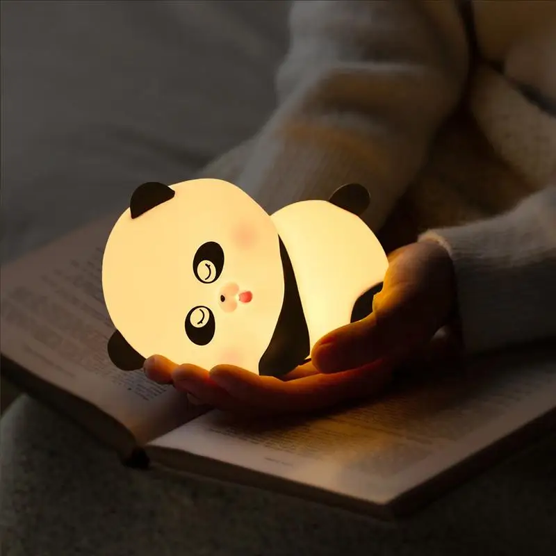 Night Light For Kids Room Rechargeable Panda Night Light Touch Lamp Dimmable Nursery Night Lamp Cute Bedside Lamp For