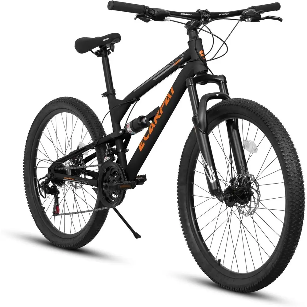 

24-27.5 Inch Dual Suspension Men's 21-Speed Mountain Bike with Disc Brakes for Off-Road and City Riding