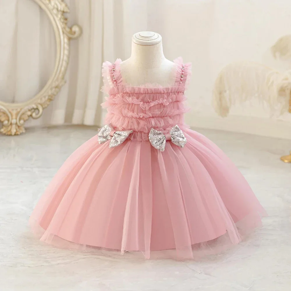 

Girls Princess Pink Dress Children Costume Ball Gown Kids Birthday Party Elegant Tutu Outfit Children Vestidos Dresses Clothing