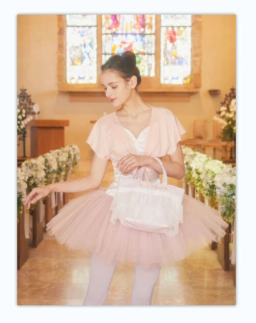 

Japanese New Sweet and Cute Bow Ballet Jacquard Dot Net Handbag Youth Girly Style Single Shoulder Satin Lace Tote Bag for Women