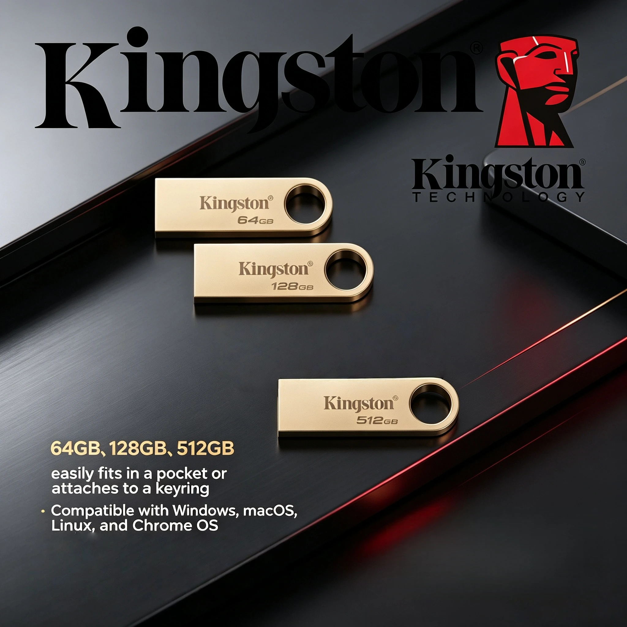 Kingston Metal USB 3.2 Flash Drive 220Mb/s Read 100Mb/s Write High Speed Pen Drive Pendrive Stick for TV Car Max Computer Laptop