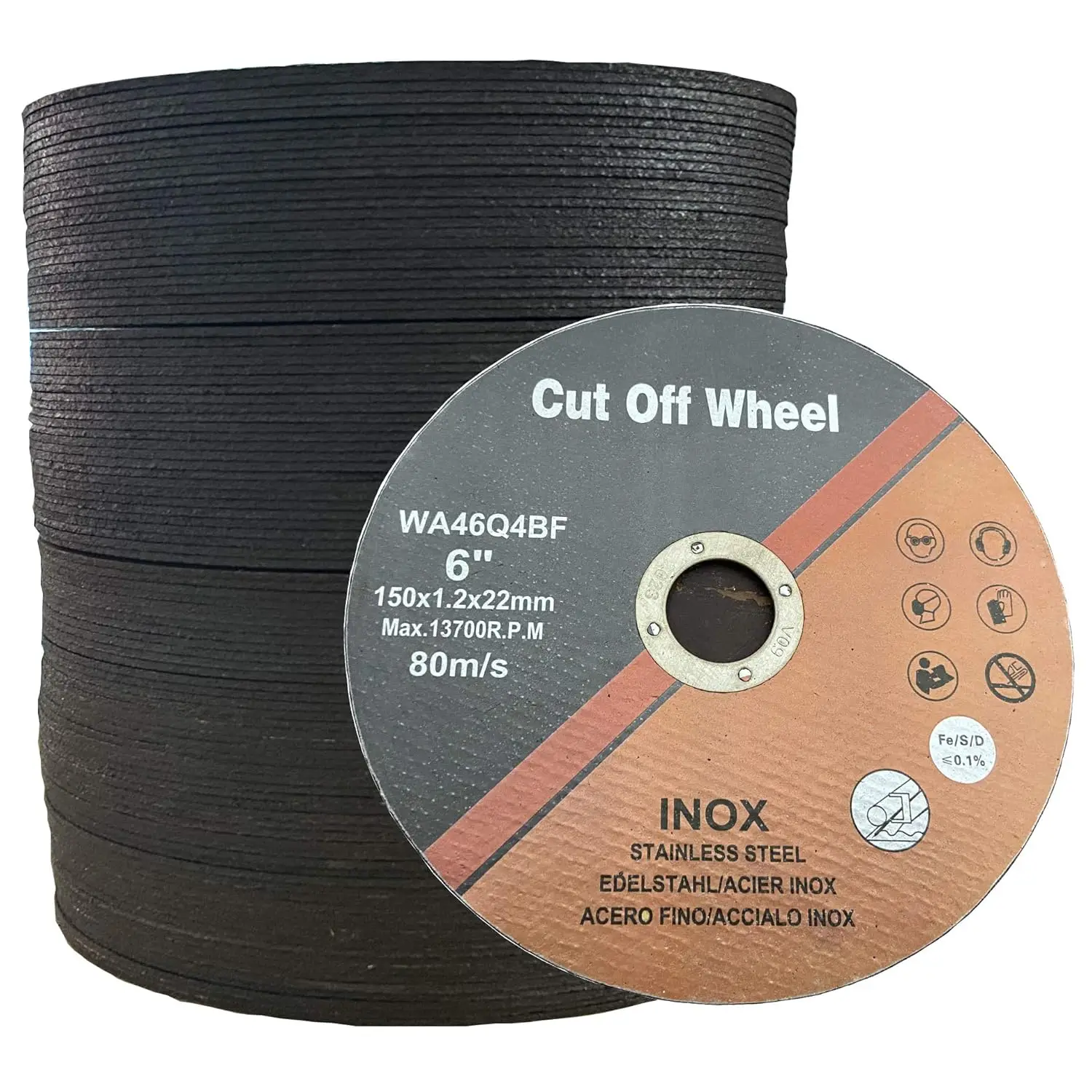 

50 Pcs 6" x .047 x 7/8" Ultra Thin Cutting Discs for Metal & Stainless Steel