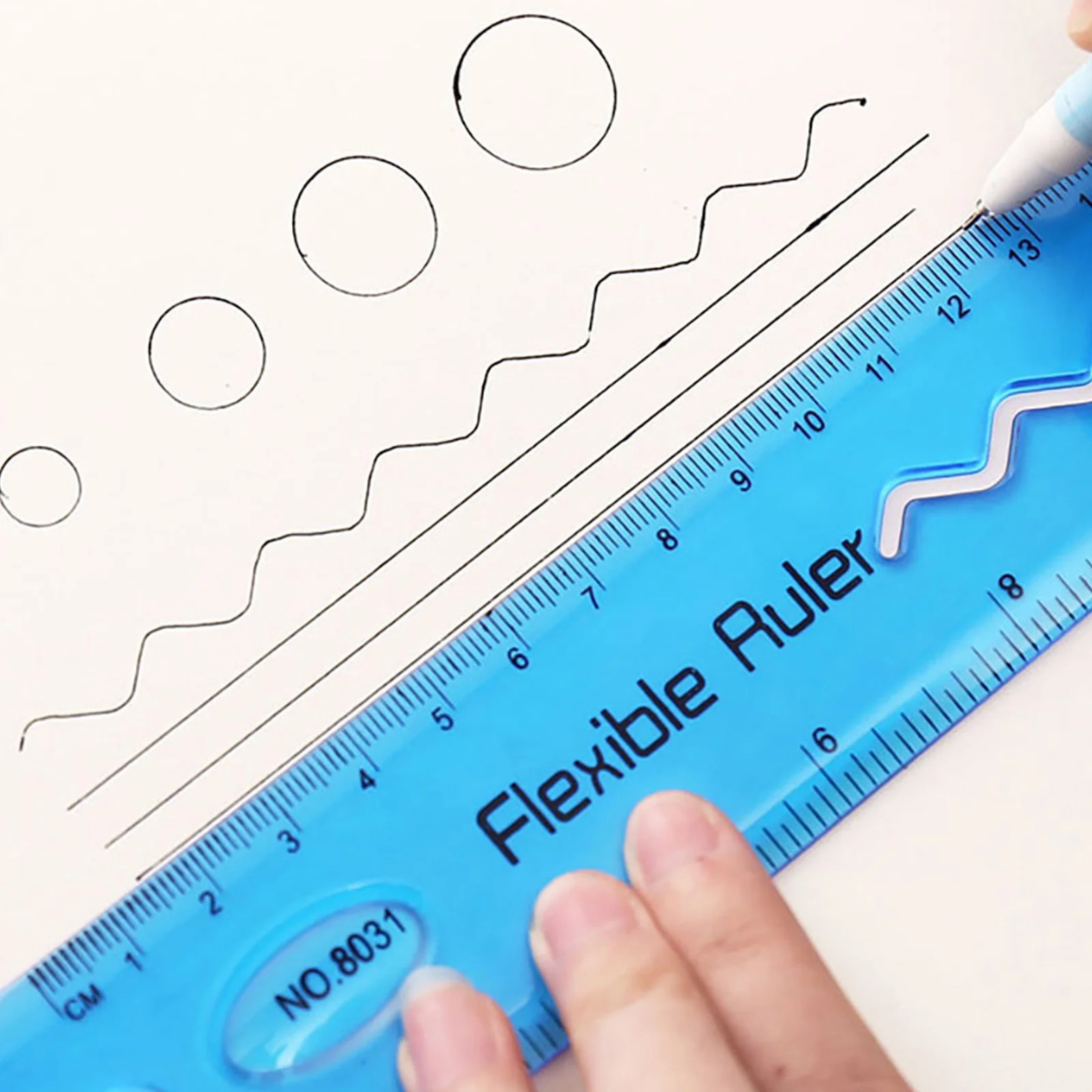 4Pcs Household Clear Flexible Rulers Bendable Wear-Resistant Drawing Tool Straight Line Multifunctional Portable