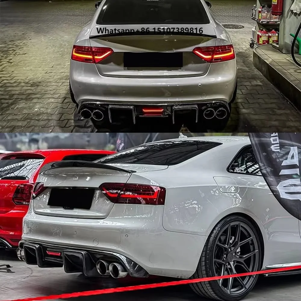 Suitable for A5 S5 B8 B8.5 Carbon Fiber Diffuser Rear Two Door Four Door Rear Lip Upgrade Bumper