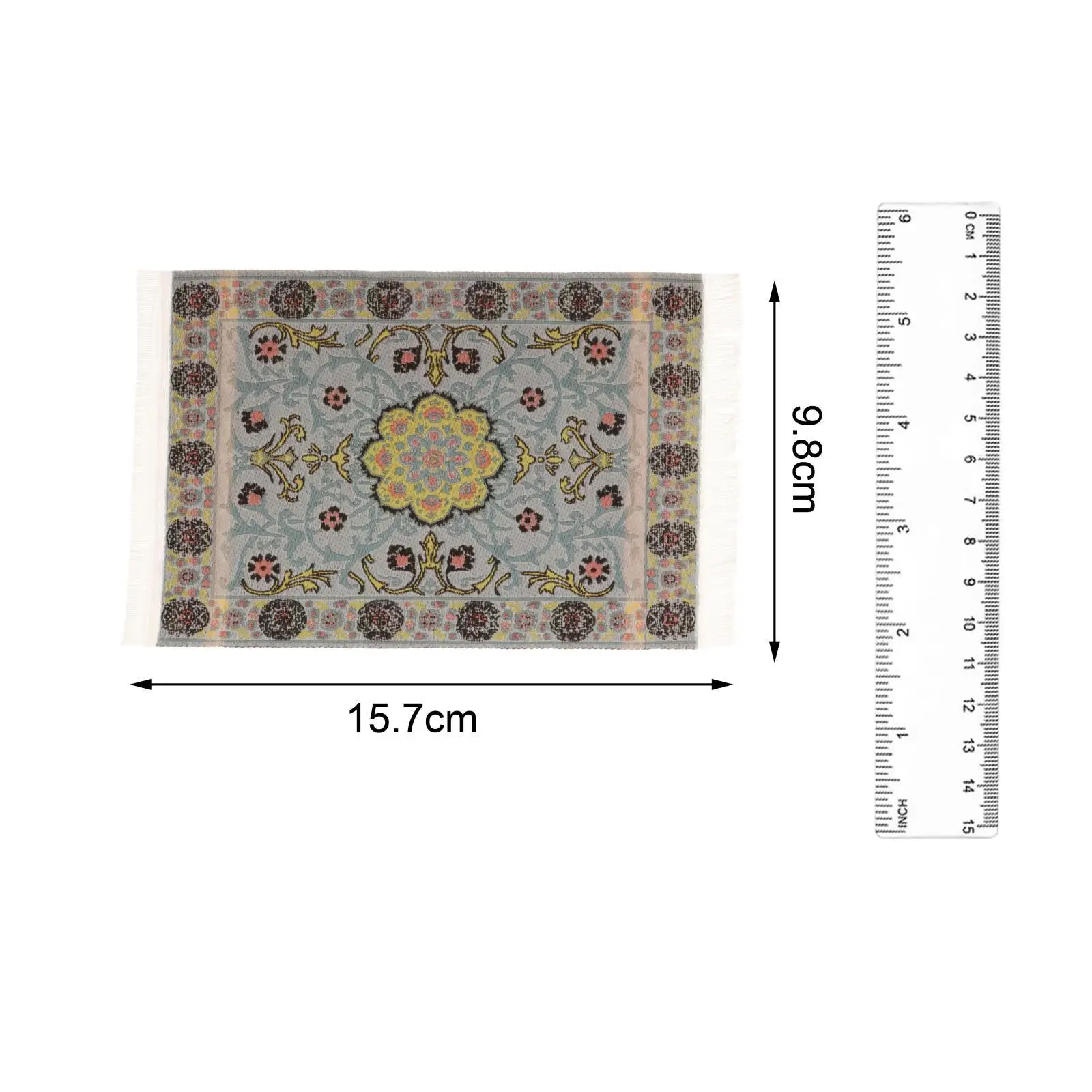 1 12 Scale Dollhouse Carpet Mat Embroidered Mini Floor Rug for Miniature Doll House Furnitures