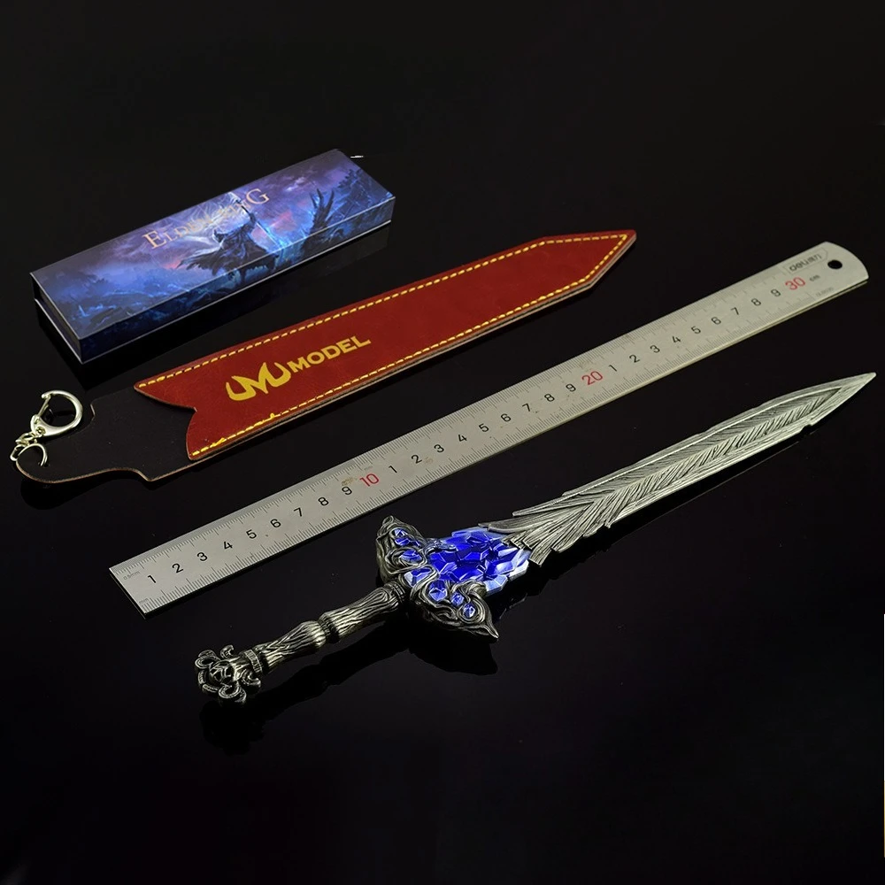 30 CM Eldenn 일본 애니메이션 주변기기 Lazuli Glintstone Sword 금속 모델 선물 상자 Collectible Desk Ornament 크리 에이 티브 선물 장난감