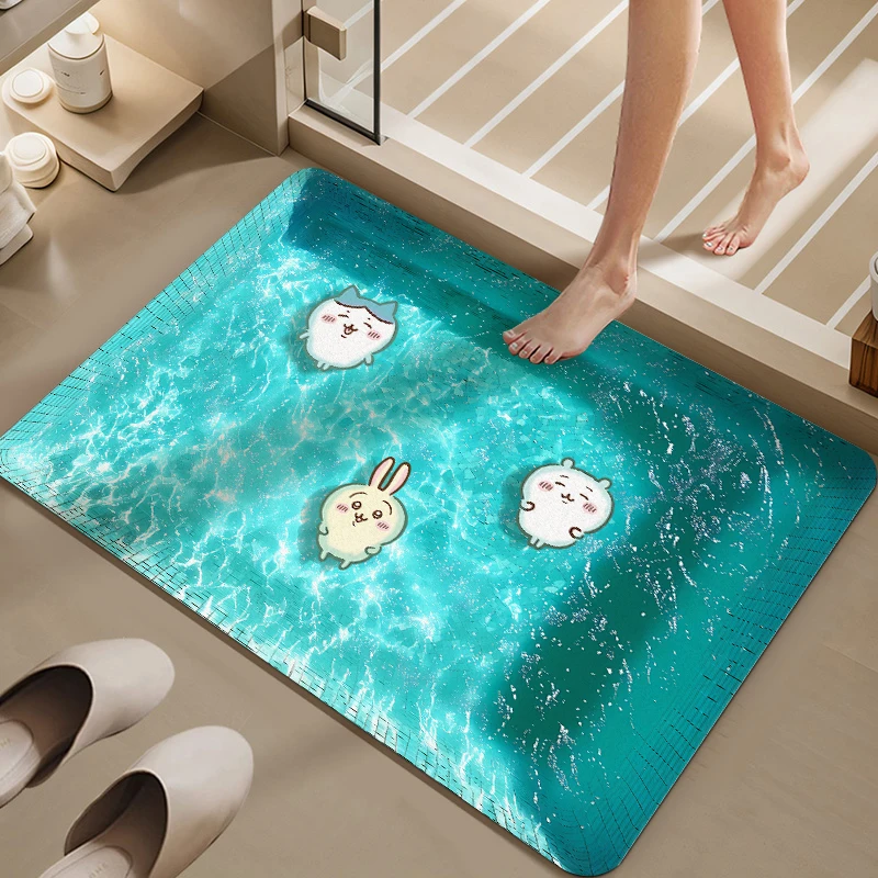 

MINISO Swiming ChiiKawa Diatomite Bath Mat Bathroom Non-slip Shower Foot Mats Absorbent Quick Dry Toilet Rugs Carpet Washable