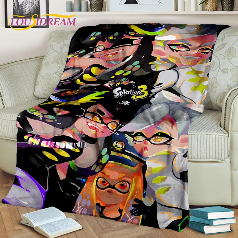 

Cartoon PC Gamer 3D Games Splatoon Blanket,Soft Throw Blanket for Home Bedroom Bed Sofa Picnic Travel Office Cover Blanket Kids