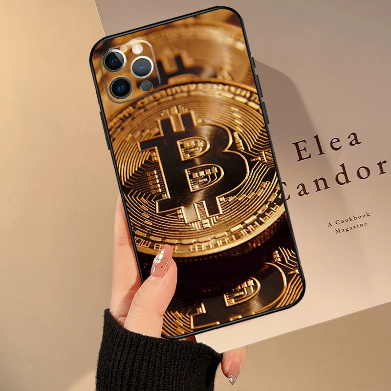 Bitcoin Phone Case For iPhone 15 11 12 13 14 16 Pro Max XS X XR Plus 12 13 Mini Cover