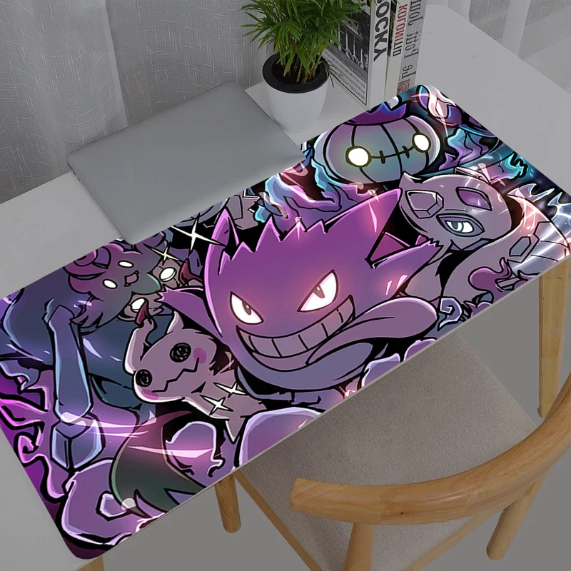 

Большой коврик для мыши Gengar Pokemon Pikachu, коврик для ноутбука, ПК, геймерский коврик для клавиатуры, XXL коврик для мыши с белыми бахромами, резиновый настольный коврик