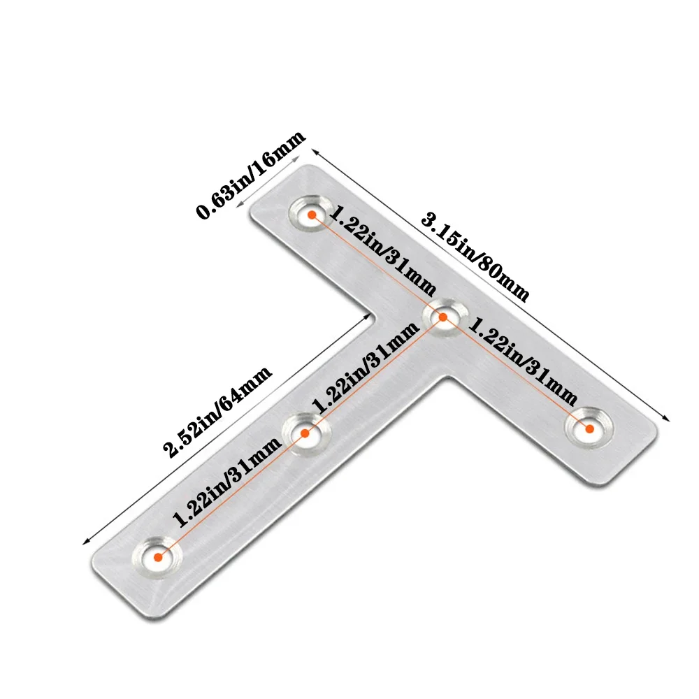10pcs stainless steel L-shaped bracket, corner connector bracket, used for wooden furniture and cabinets