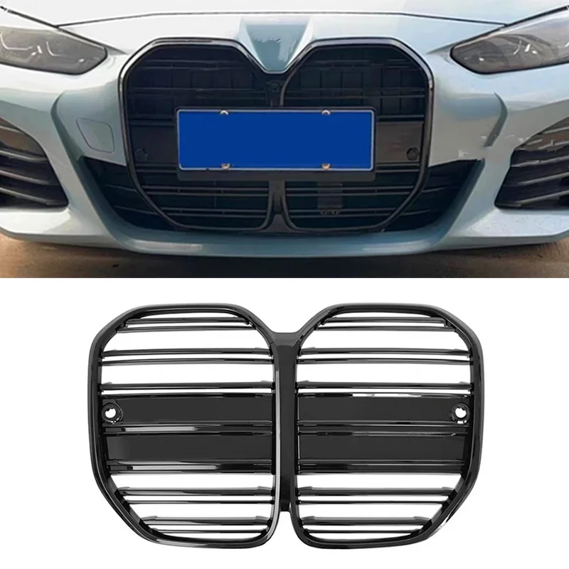 

Glossy Black Car Front Bumper Grille For BMW 4 Series G22 G23 2021-2023 2 Door Only 430i GT Style Replacement Grills Car Styling