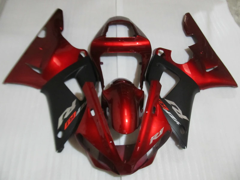 Injection molding free customize fairing kit for YAMAHA YZFR1 2000 2001 wine red black fairings set YZF R1 00 01 SZ11