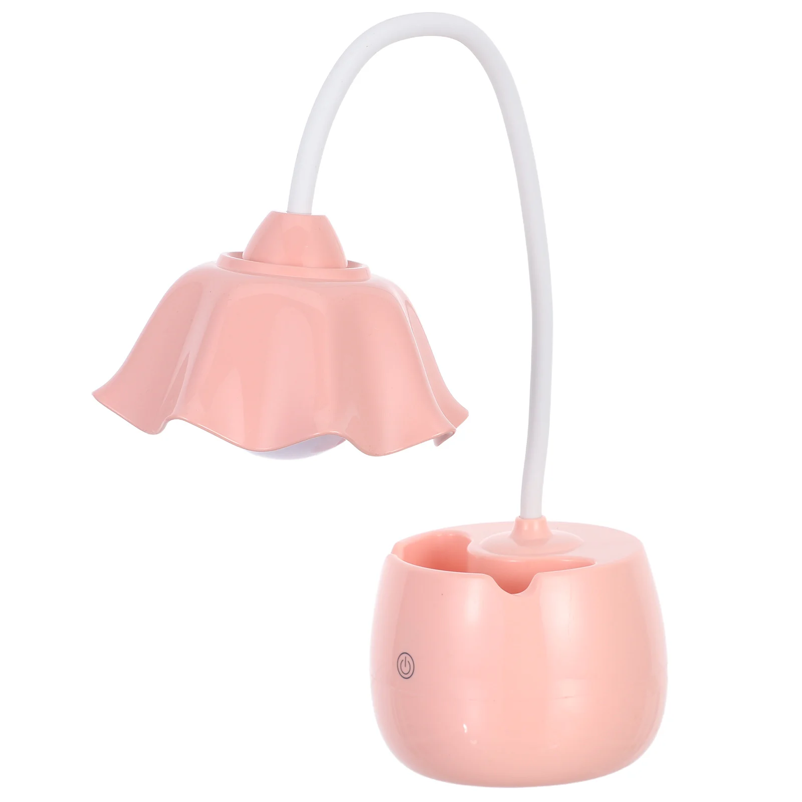 

Lamp Touch Dimmer Flower Design Pen Holder For Home Office School Pink Usb Study Light Plastic Desk Lamp