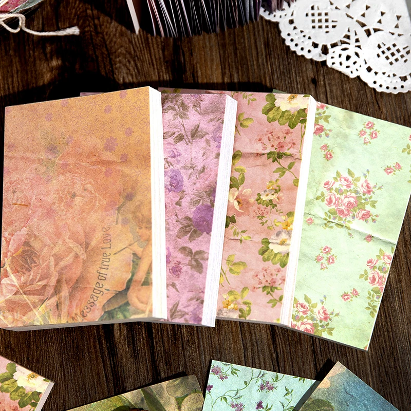 100 pcs/lot Kawaii Flowers aesthetic Scrapbooking material paper Diy Diary Album Stationery Decorative Background paper