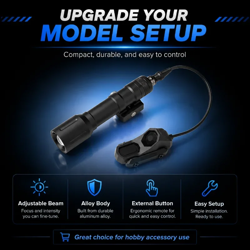 Lightweight High Lumen Torch with Zoom Function & External Line Switch - Model Fittings