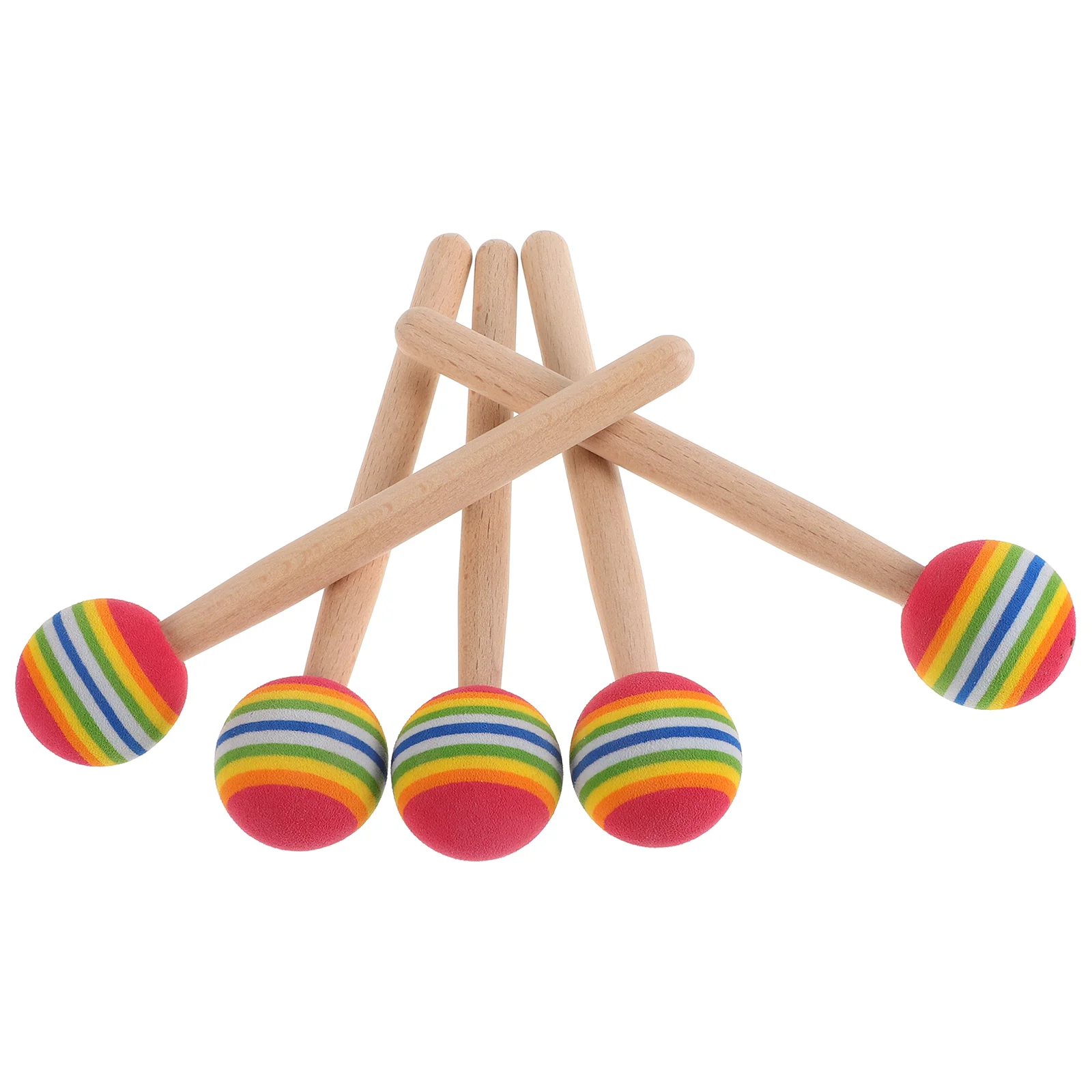 

5 Pcs Lollipop Drum Sticks Drumsticks for Xylophone Mallets Felt Kids Instruments Sponge Colorful Percussion Toddler