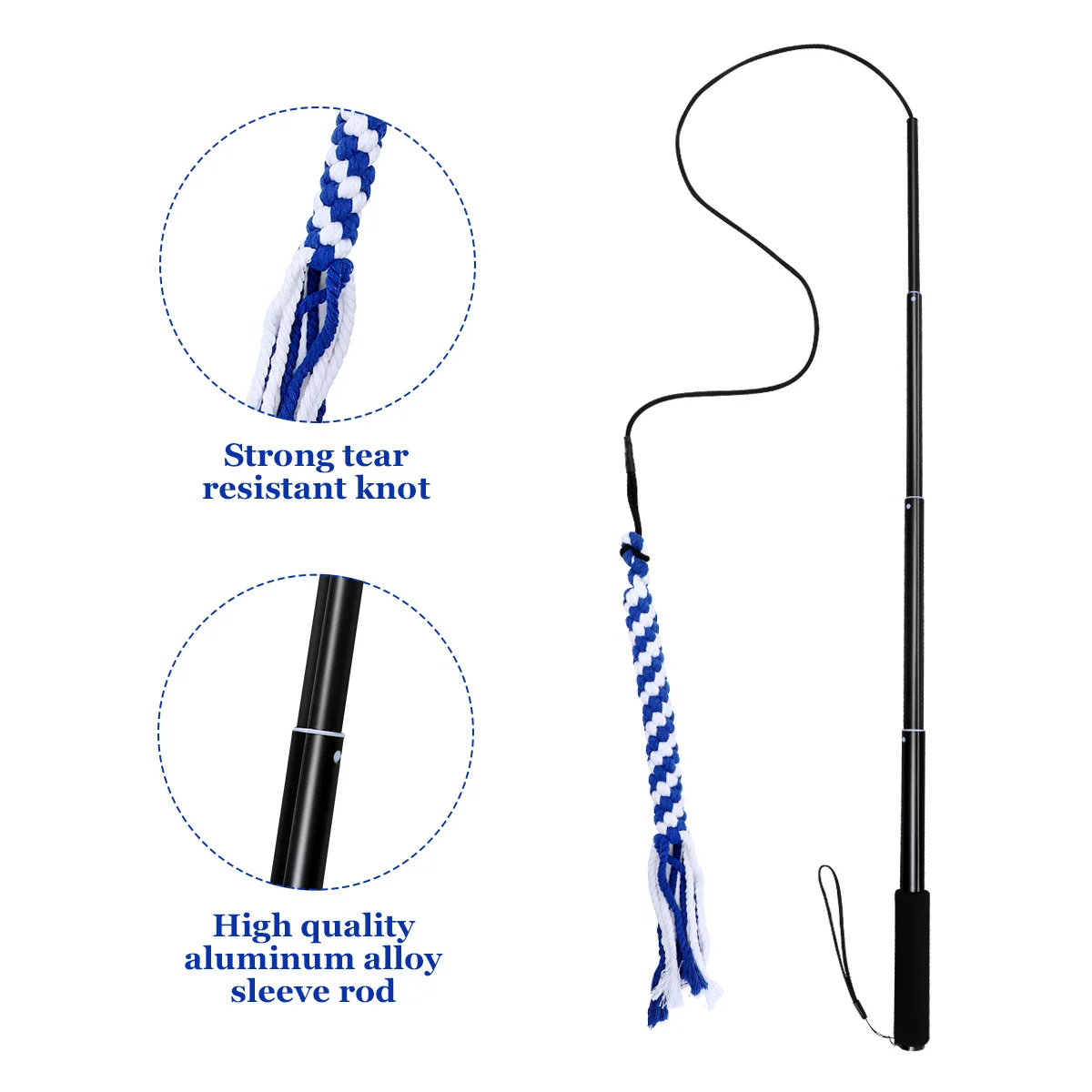 

Extendable Dog Teaser Pole Super Elastic Rubber String Training Tool For Medium Large Dogs Black L Interactive Puppy